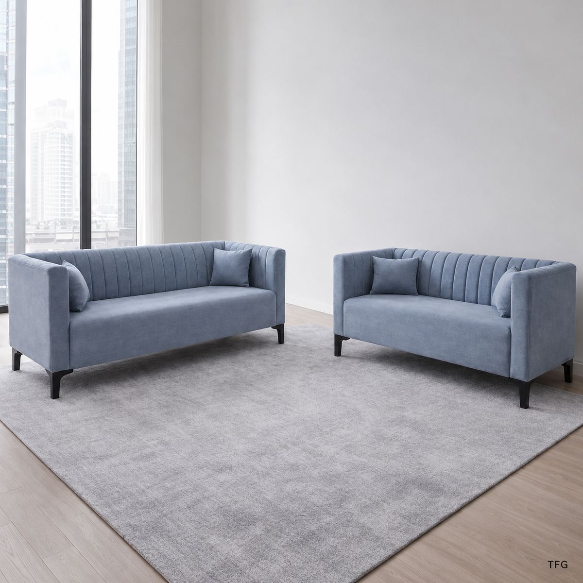 Enterprise 3 + 2.5 Seater Sofa in Boucle Fabric