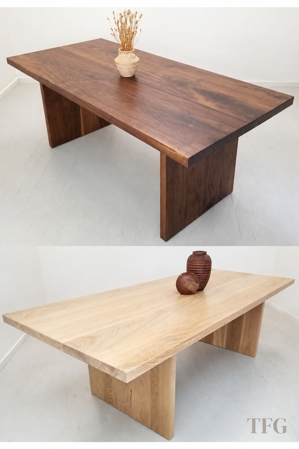 Walnut & White Oak Solid Wood Dining Table