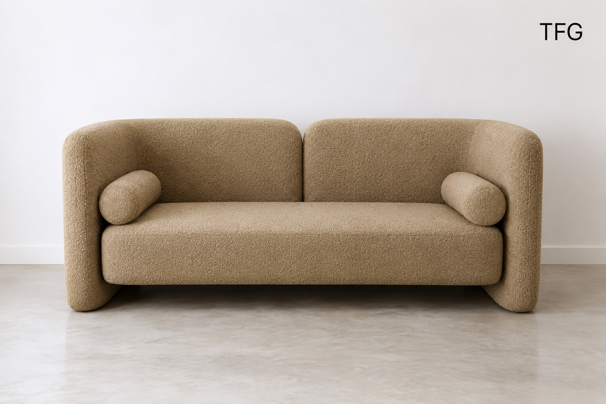Sealine 2.5 Seater Sofa in Boucle Fabric with 2 Cushions
